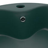ZNTS Luxury Wash Basin with Overflow Matt Dark Green 36x13 cm Ceramic 147036