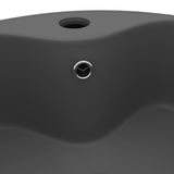 ZNTS Luxury Wash Basin with Overflow Matt Dark Grey 36x13 cm Ceramic 147038
