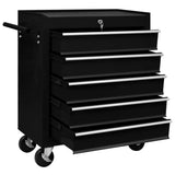 ZNTS Workshop Tool Trolley with 5 Drawers Black 147172