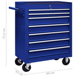 ZNTS Workshop Tool Trolley with 7 Drawers Blue 147173