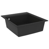 ZNTS Kitchen Sink with Overflow Hole Black Granite 147057