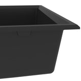ZNTS Kitchen Sink with Overflow Hole Black Granite 147057