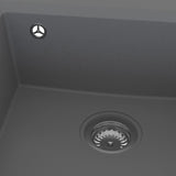 ZNTS Kitchen Sink with Overflow Hole Grey Granite 147058