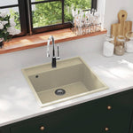 ZNTS Kitchen Sink with Overflow Hole Beige Granite 147063