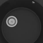 ZNTS Kitchen Sink with Overflow Hole Black Granite 147065