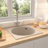 ZNTS Kitchen Sink with Overflow Hole Beige Granite 147067