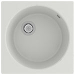 ZNTS Kitchen Sink with Overflow Hole White Granite 147068