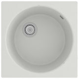 ZNTS Kitchen Sink with Overflow Hole White Granite 147068