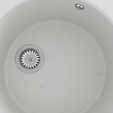 ZNTS Kitchen Sink with Overflow Hole White Granite 147068