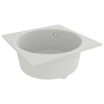 ZNTS Kitchen Sink with Overflow Hole White Granite 147068