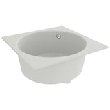 ZNTS Kitchen Sink with Overflow Hole White Granite 147068