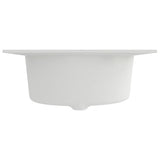ZNTS Kitchen Sink with Overflow Hole White Granite 147068