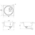 ZNTS Kitchen Sink with Overflow Hole White Granite 147068