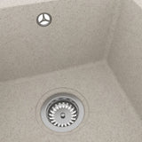 ZNTS Kitchen Sink with Overflow Hole Beige Granite 147075