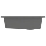 ZNTS Kitchen Sink with Overflow Hole Grey Granite 147078