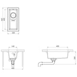 ZNTS Kitchen Sink with Overflow Hole Grey Granite 147078