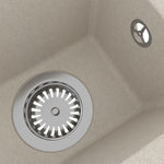 ZNTS Kitchen Sink with Overflow Hole Beige Granite 147079
