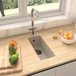 ZNTS Kitchen Sink with Overflow Hole Beige Granite 147079