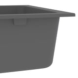 ZNTS Kitchen Sink with Overflow Hole Double Basins Grey Granite 147082