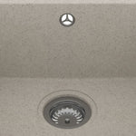 ZNTS Kitchen Sink with Overflow Hole Oval Beige Granite 147091