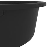 ZNTS Kitchen Sink Double Basins Oval Black Granite 147093