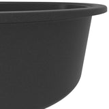 ZNTS Kitchen Sink with Overflow Hole Oval Black Granite 147097
