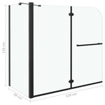 ZNTS Bi-Folding Shower Enclosure ESG 120x68x130 cm Black 147190