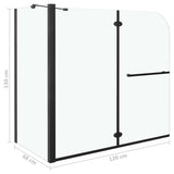 ZNTS Bi-Folding Shower Enclosure ESG 120x68x130 cm Black 147190