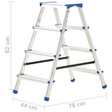 ZNTS Aluminium Double-Sided Step Ladder 4 Steps 90 cm 147107