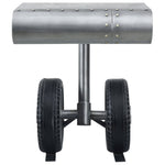 ZNTS Side Table with Wheels Design Silver and Black 53x40x60 cm Iron 321463