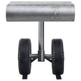 ZNTS Side Table with Wheels Design Silver and Black 53x40x60 cm Iron 321463