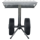 ZNTS Side Table with Wheels Design Silver and Black 53x40x60 cm Iron 321463