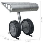ZNTS Side Table with Wheels Design Silver and Black 53x40x60 cm Iron 321463