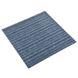 ZNTS Carpet Floor Tiles 20 pcs 5 m 50x50 cm Striped Blue 147317