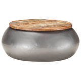 ZNTS Coffee Table Grey 68x68x30 cm Solid Reclaimed Wood 323530