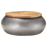 ZNTS Coffee Table Grey 68x68x30 cm Solid Reclaimed Wood 323530