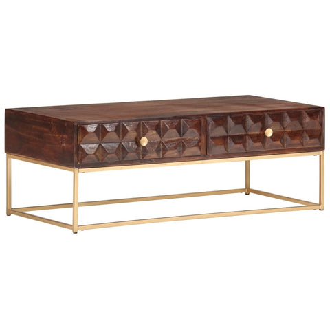ZNTS Coffee Table 112x50x40 cm Solid Mango Wood 323405