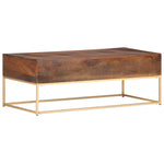 ZNTS Coffee Table 112x50x40 cm Solid Mango Wood 323405