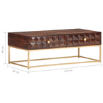 ZNTS Coffee Table 112x50x40 cm Solid Mango Wood 323405