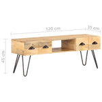ZNTS TV Cabinet 120x35x45 cm Solid Mango Wood 321790