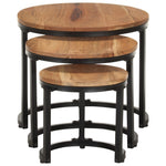 ZNTS Side Tables 3 pcs Solid Acacia Wood 320687
