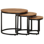 ZNTS Side Tables 3 pcs Solid Acacia Wood 320687