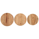 ZNTS Side Tables 3 pcs Solid Acacia Wood 320687