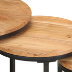 ZNTS Side Tables 3 pcs Solid Acacia Wood 320687