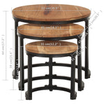 ZNTS Side Tables 3 pcs Solid Acacia Wood 320687