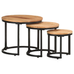 ZNTS Side Tables 3 pcs Solid Acacia Wood 320687