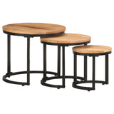 ZNTS Side Tables 3 pcs Solid Acacia Wood 320687