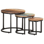 ZNTS Side Tables 3 pcs Solid Reclaimed Wood 320688