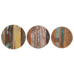 ZNTS Side Tables 3 pcs Solid Reclaimed Wood 320688