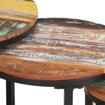 ZNTS Side Tables 3 pcs Solid Reclaimed Wood 320688